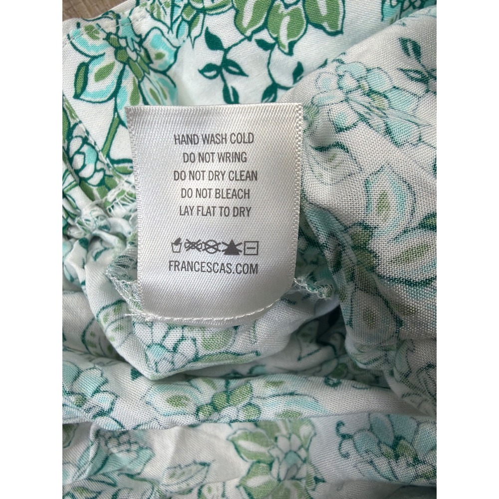 Blue Rain Francescas Floral Wide Leg Pants Green Teal Boho Rayon WS30997 Small - Picture 6 of 8